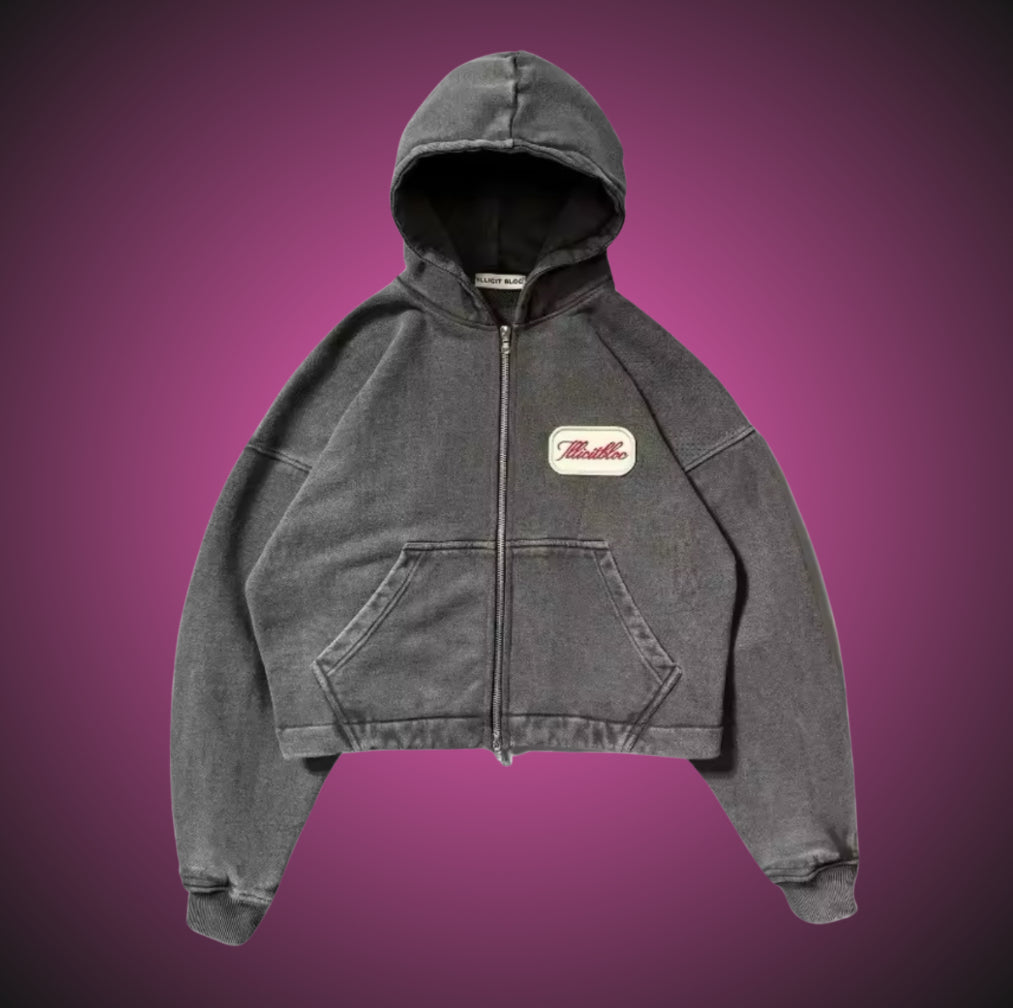 GREY ZIP UP JACKET