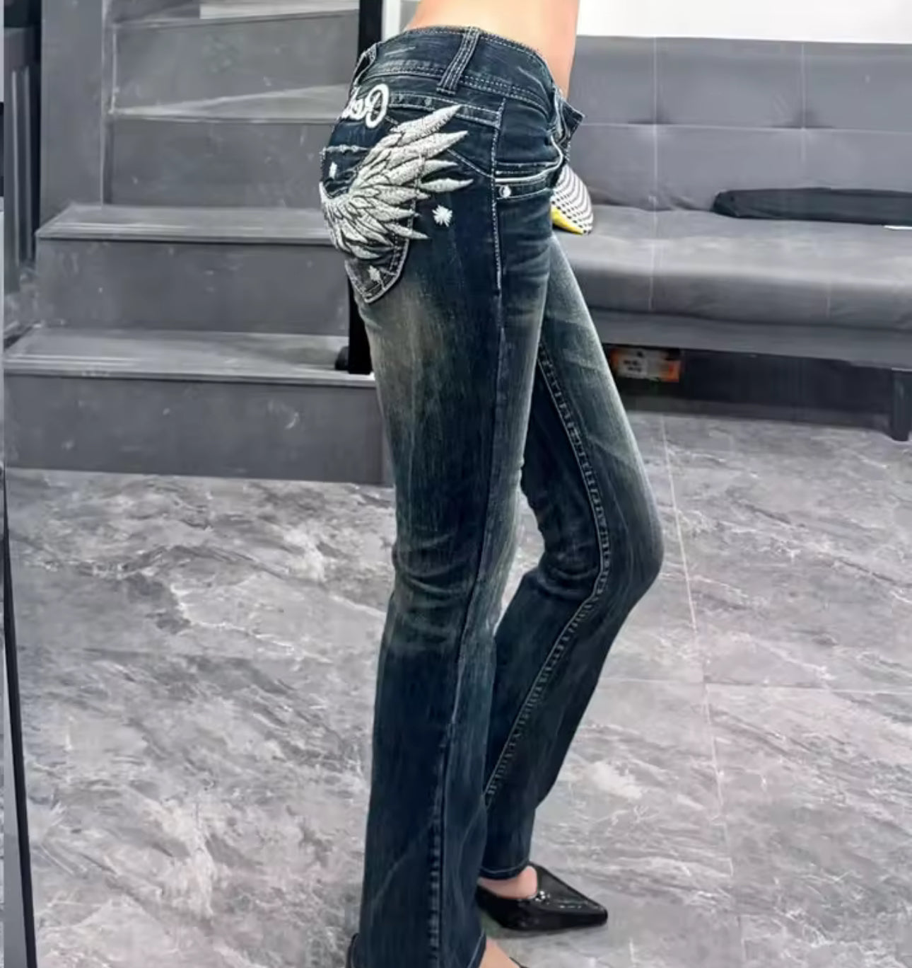 ANGEL BACK LOW RISE JEANS