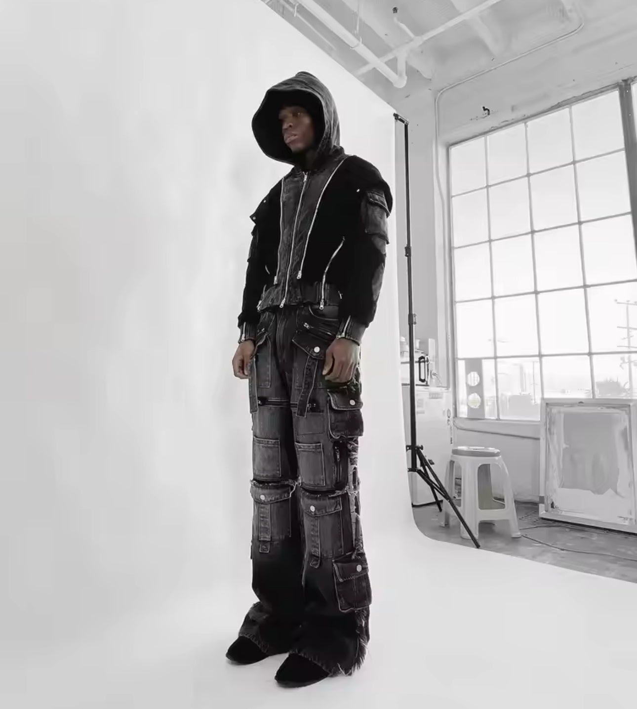 ZIP CARGO GOTH JEANS