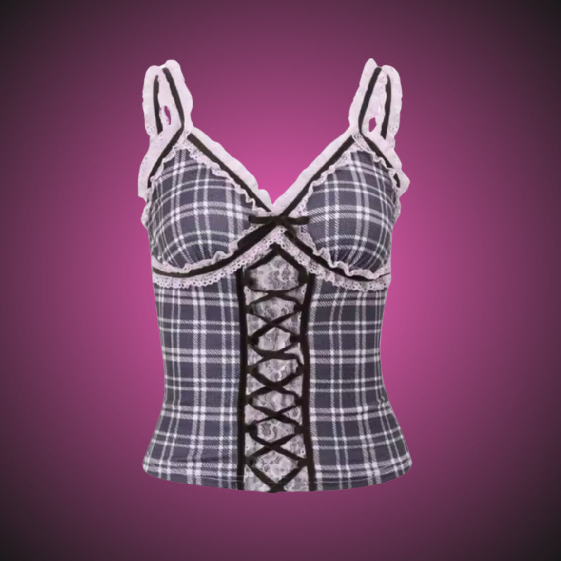 CHECKERED CORSET TOP