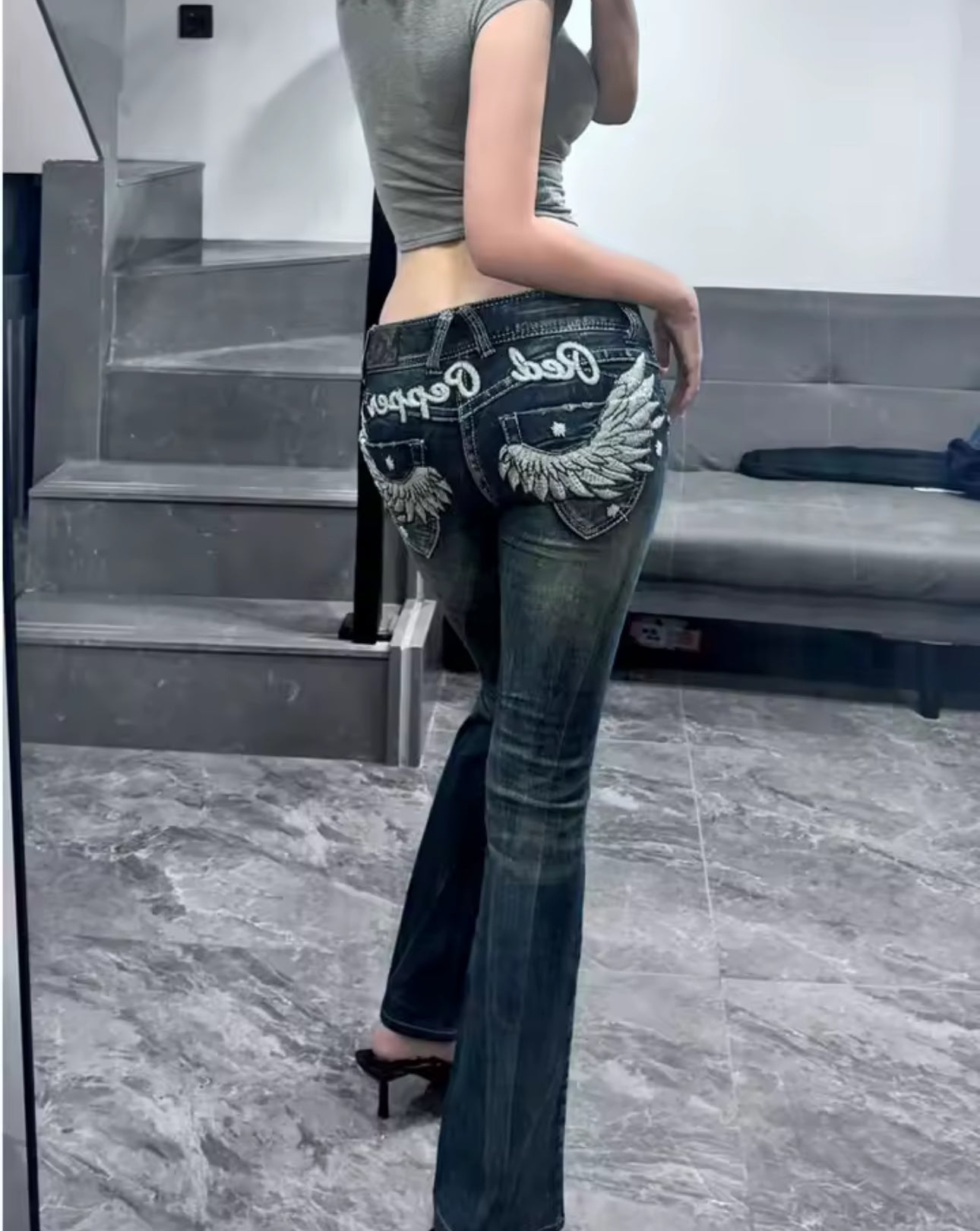 ANGEL BACK LOW RISE JEANS
