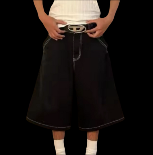 OVERSIZED BLACK JORTS