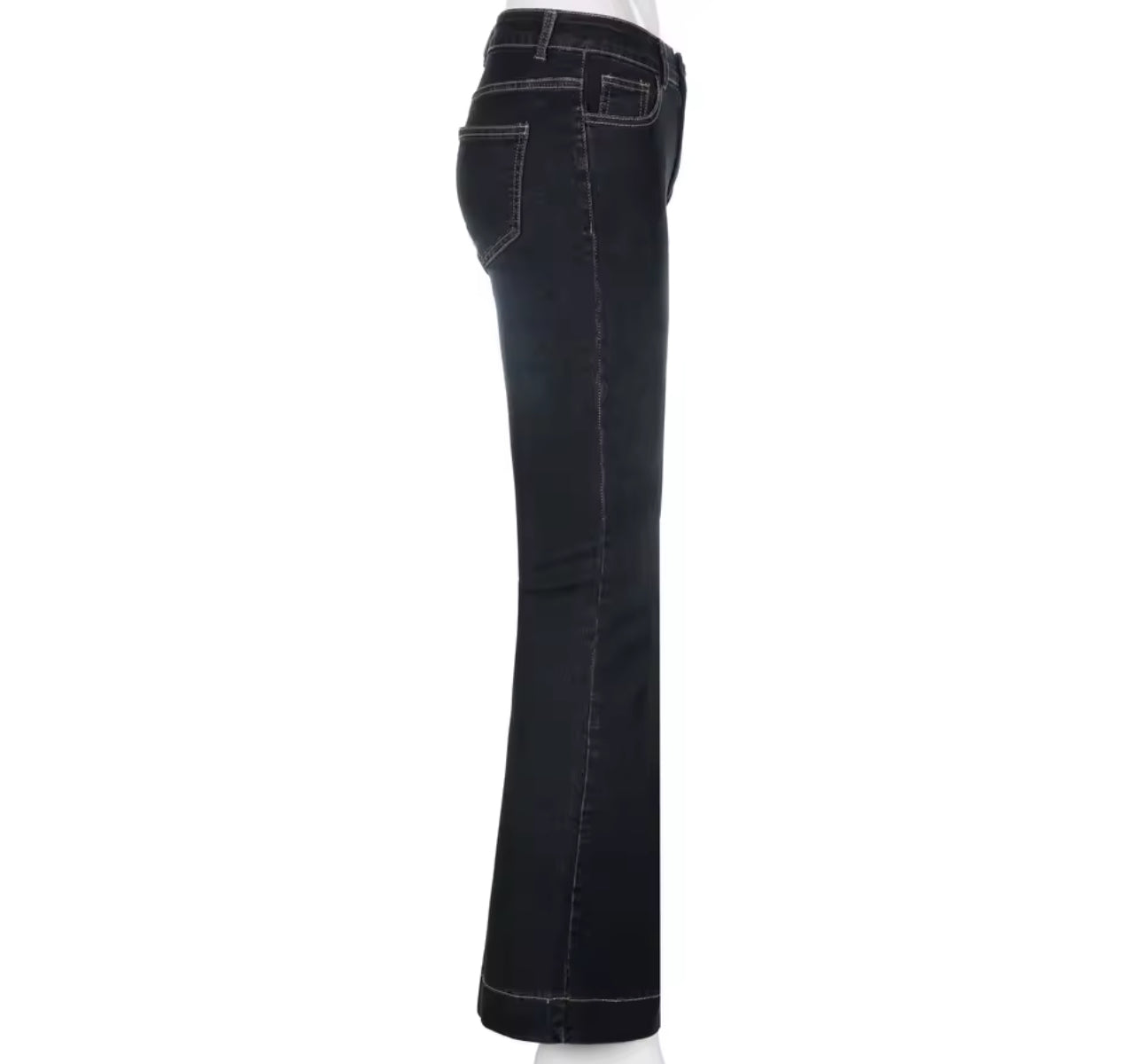 DARK BLUE SUPER LOW RISE JEANS
