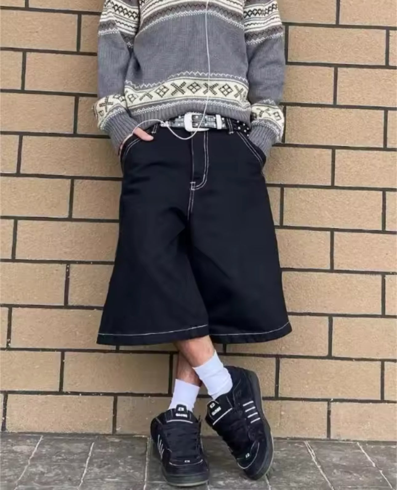 OVERSIZED BLACK JORTS