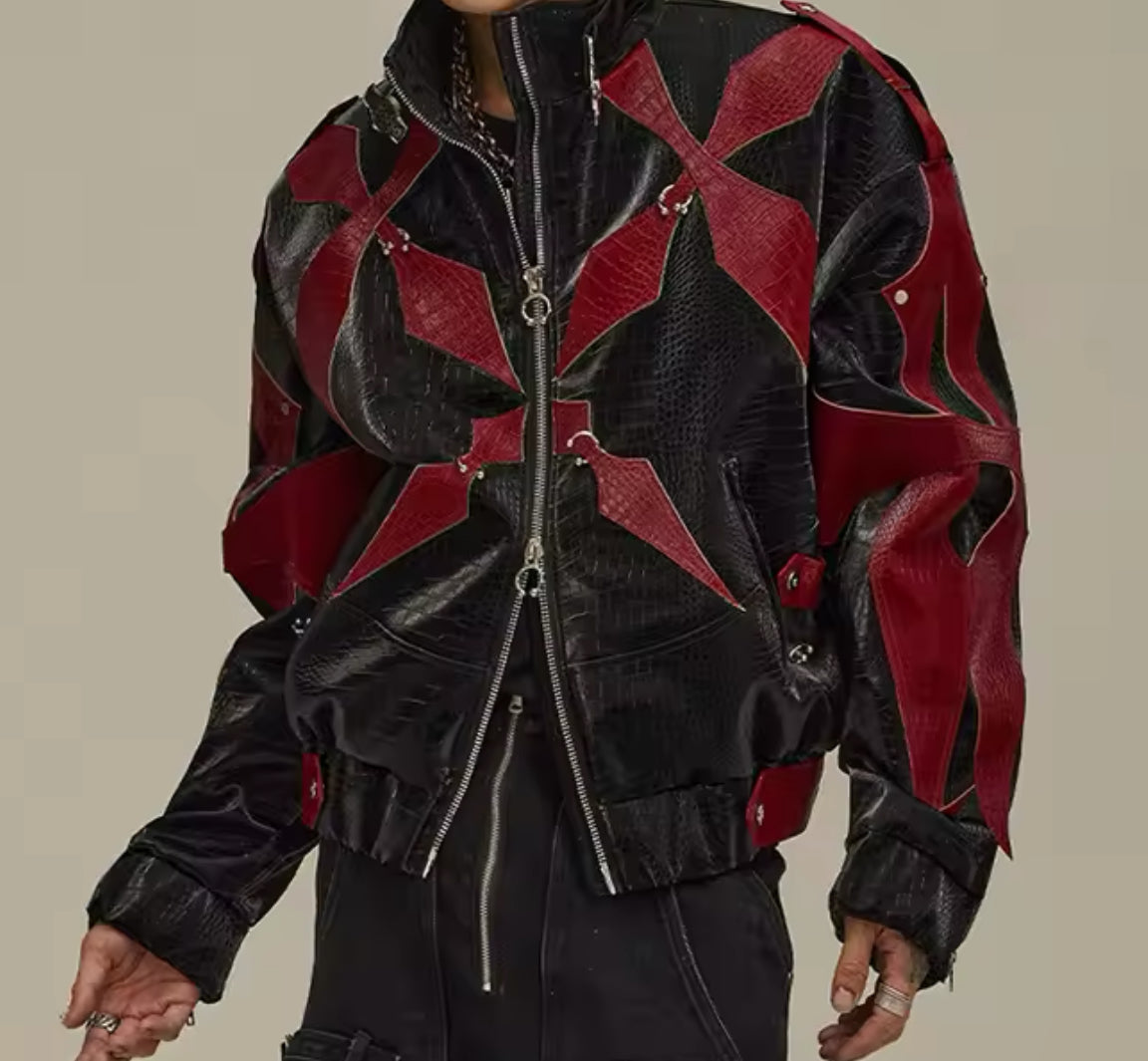 LEATHER EMBLEM JACKET