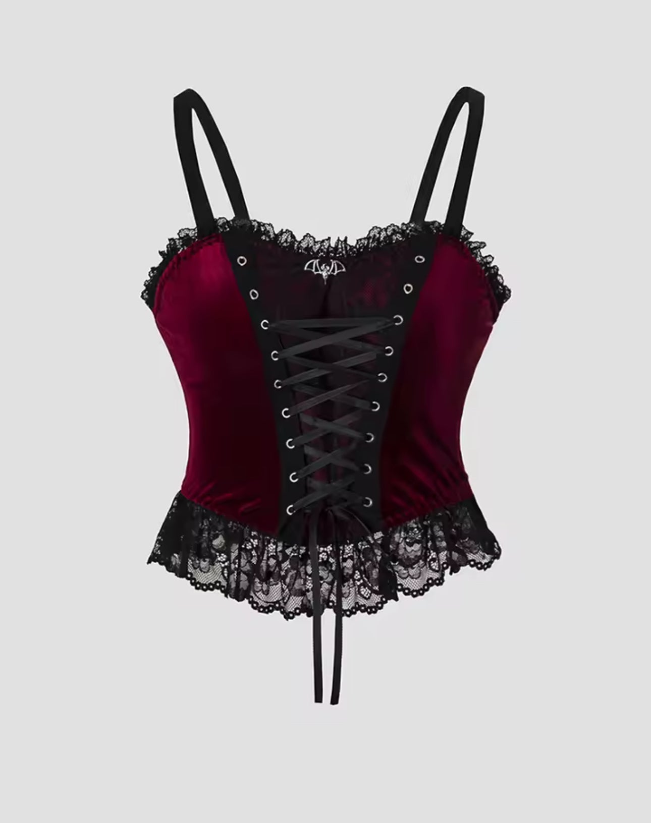 RED AND BLACK CORSET STYLE TOP