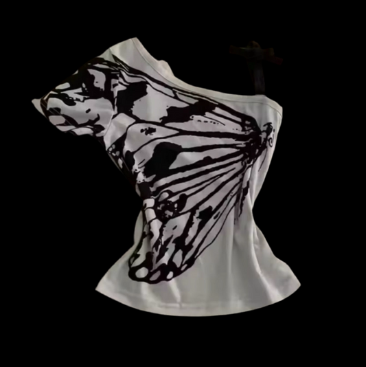 BUTTERFLY SHOULDER TSHIRT