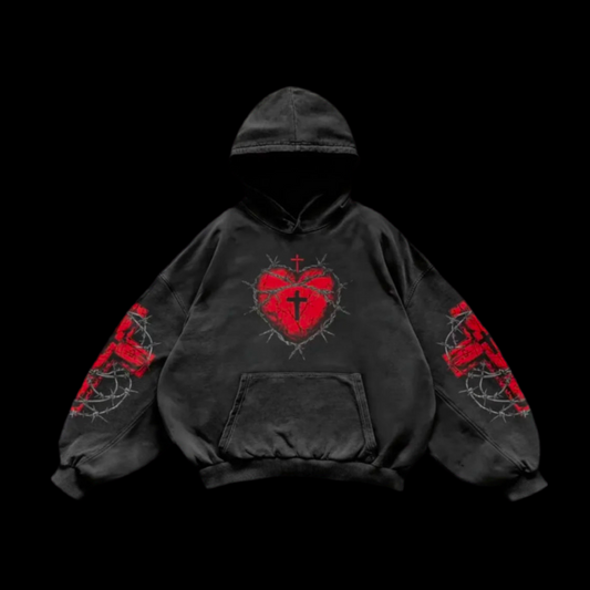 BARBWIRE CROSS HOODIE