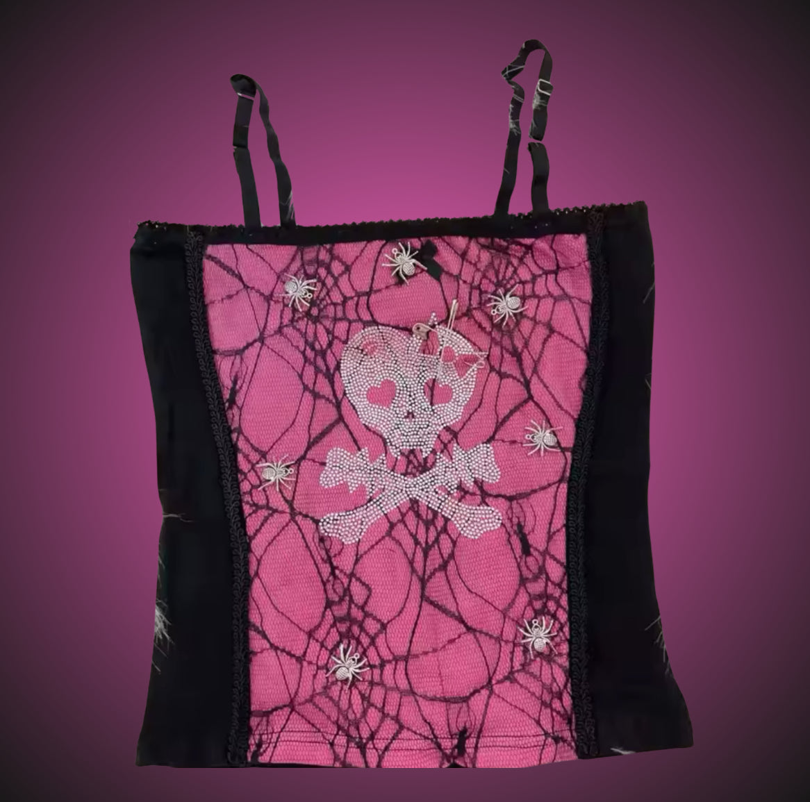 PINK SKULL VEST TOP