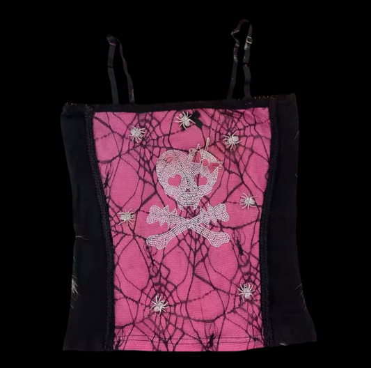 PINK SKULL VEST TOP