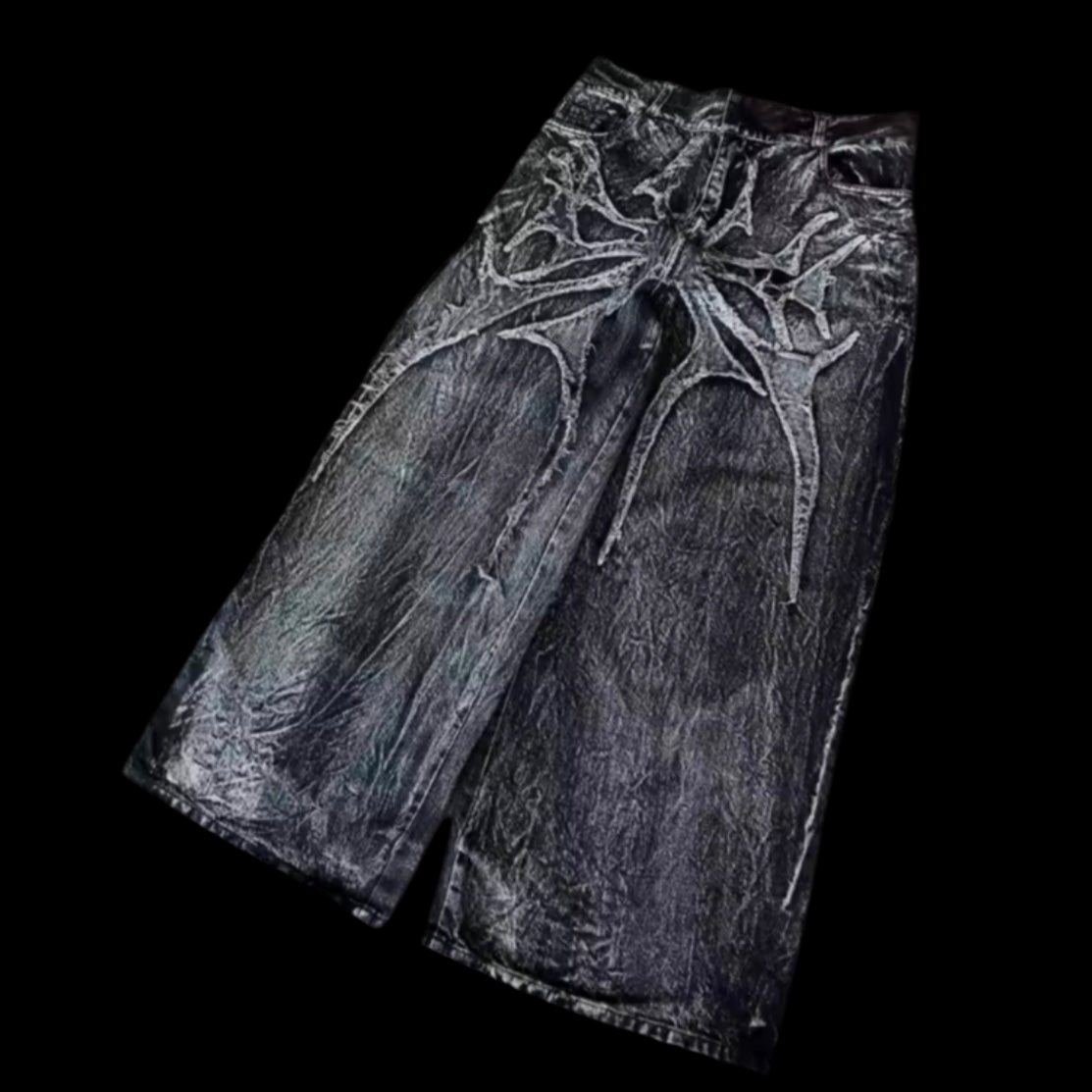 Spider Embroidered Jeans