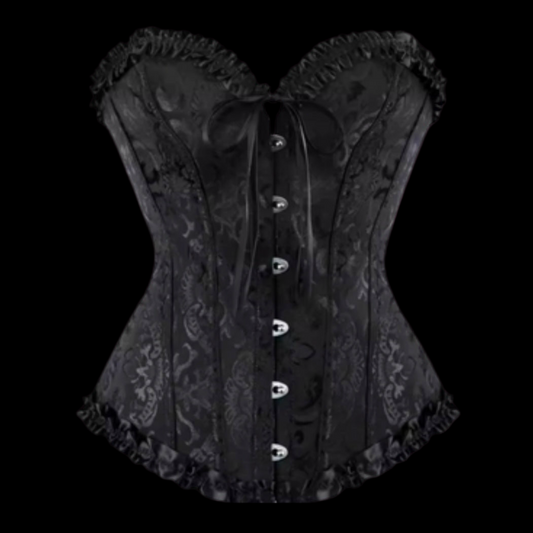 BLACK LEATHER LOOK CORSET