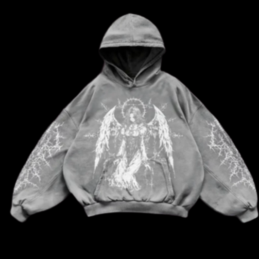 GREY ALT ANGEL HOODIE