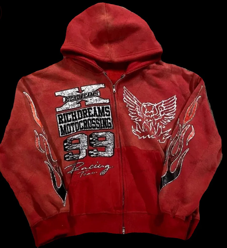 RED RICH DREAMS ZIP UP