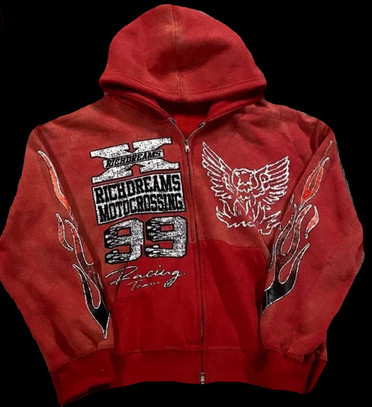 RED RICH DREAMS ZIP UP