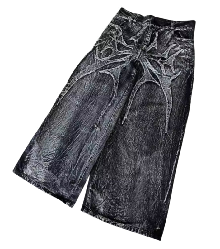 Spider Embroidered Jeans