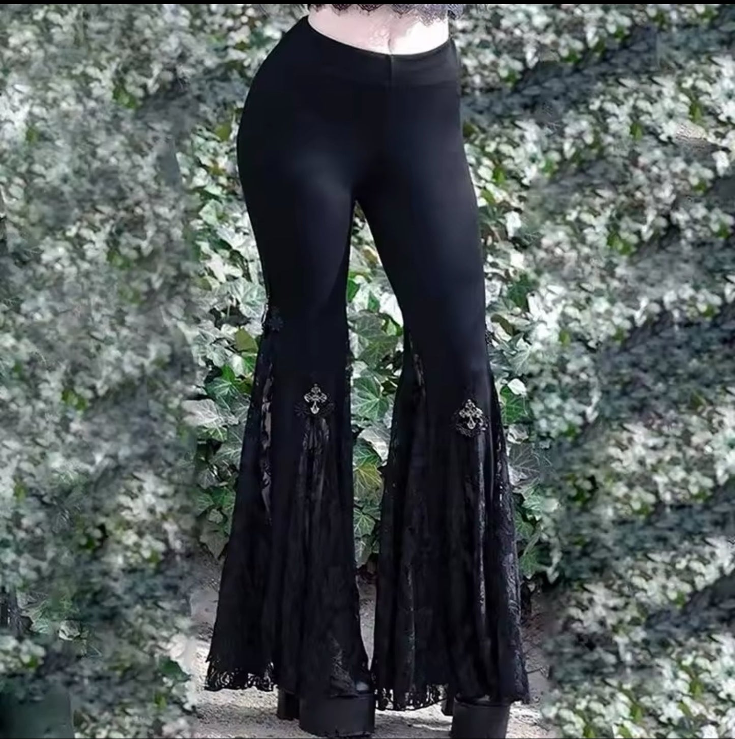 Laced Bellbottom Pants