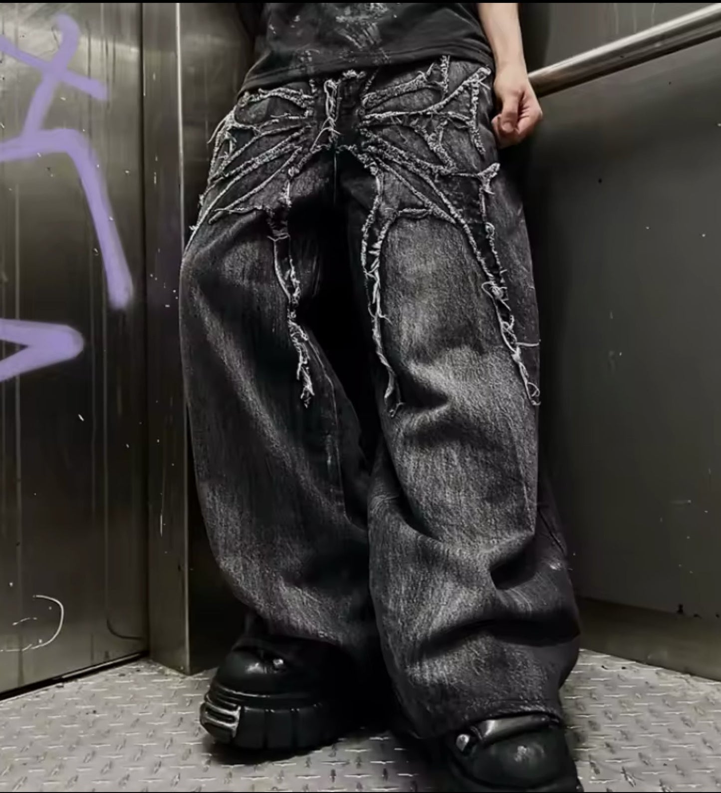 Spider Embroidered Jeans